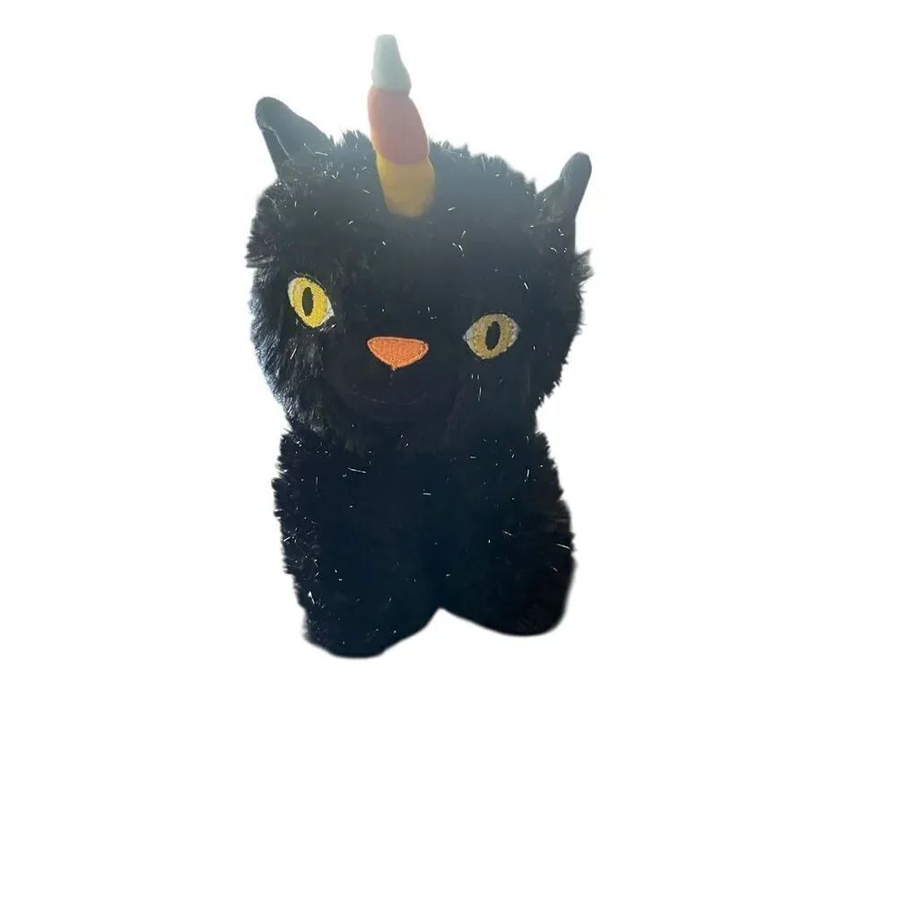 Hallmark Kids Black Cat Caticorn Sparkle Halloween Stuffed Animal Toy 12"